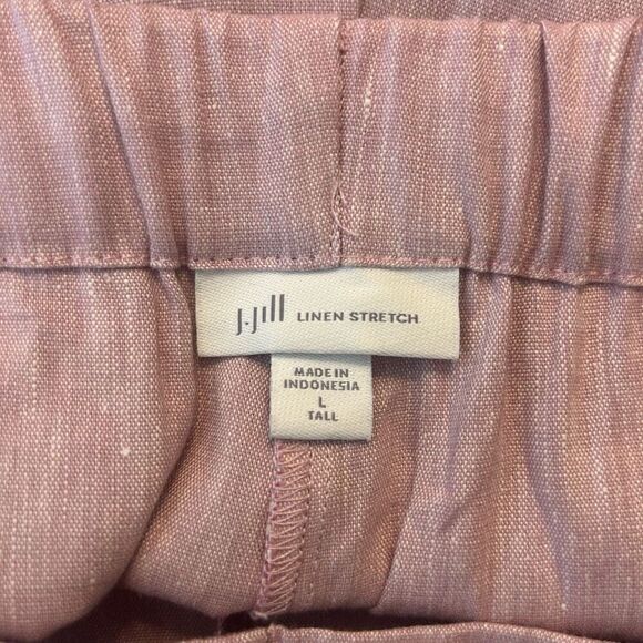 J. Jill Women’s Large Tall Pink Linen Stretch Chino Pants Minimalist Clean Girl - Picture 6 of 12